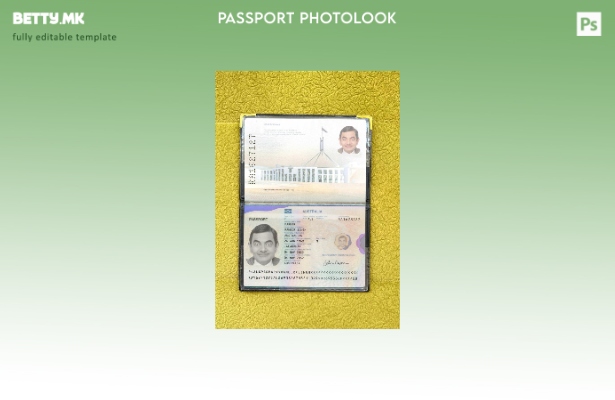 Модерен стил австралиски пасош присутен шаблон за фото изглед